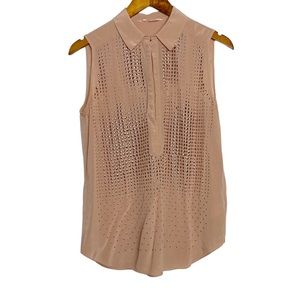 Rebecca Taylor Light Pink Silk Sleeveless Blouse